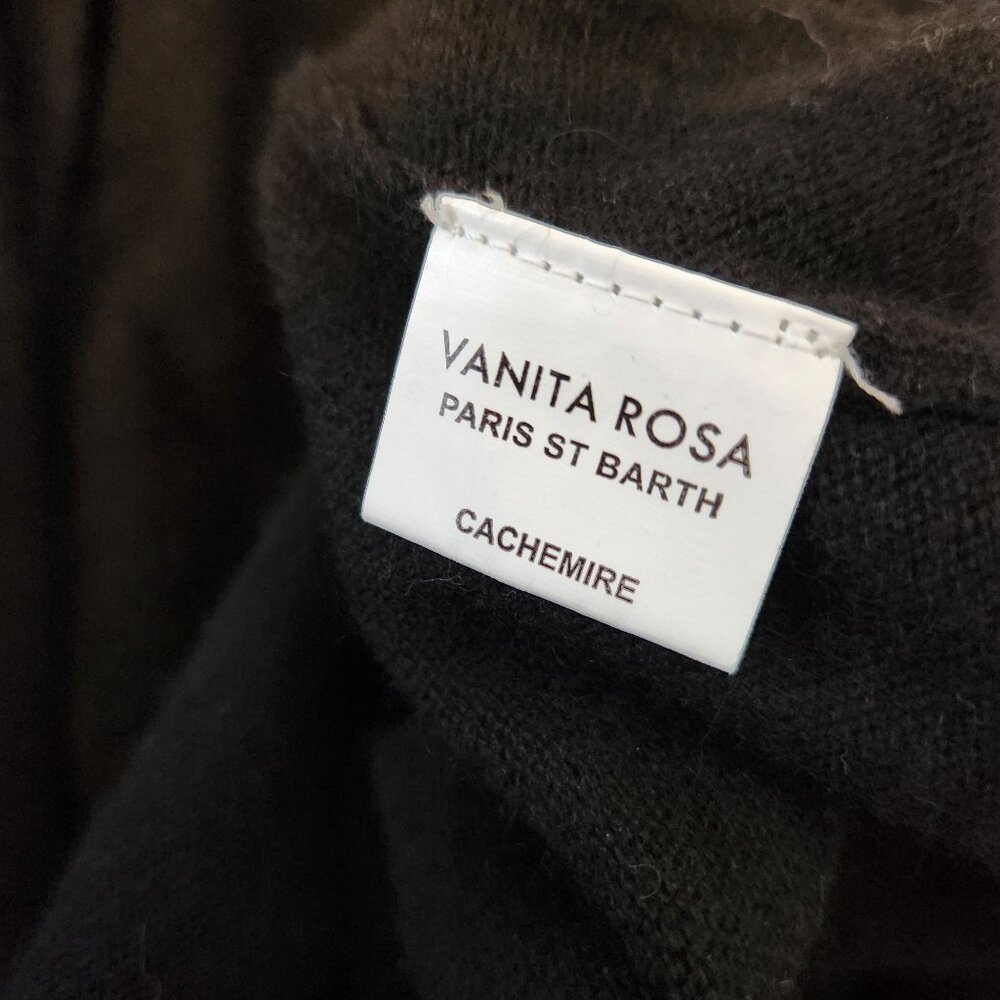 Vanita Rosa Paris St. Barth Black Cashmere Wrap Cardigan Embellished Resort - Picture 9 of 13